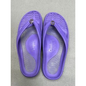 Tony Little Cheeks Purple Health Sandals Flip Flops Womens Size 7 US 37 EU